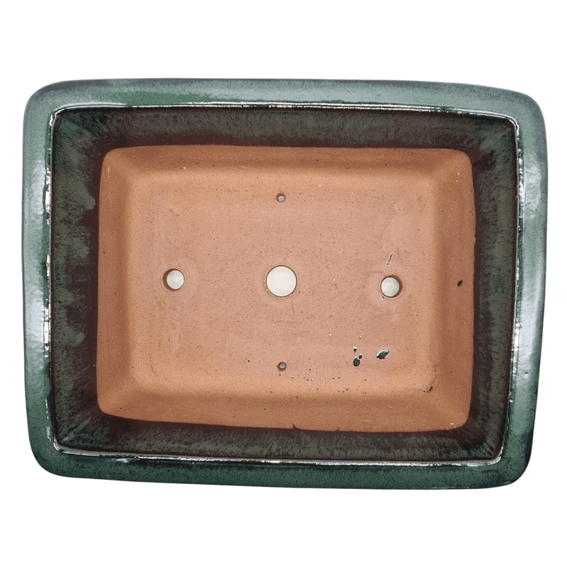37cm Glazed Bonsai Pot | Rectangle | 37cm x 30cm x 12cm | Rectangle | Green