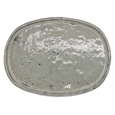 25cm Glazed Bonsai Pot Drip Tray | Oval | White